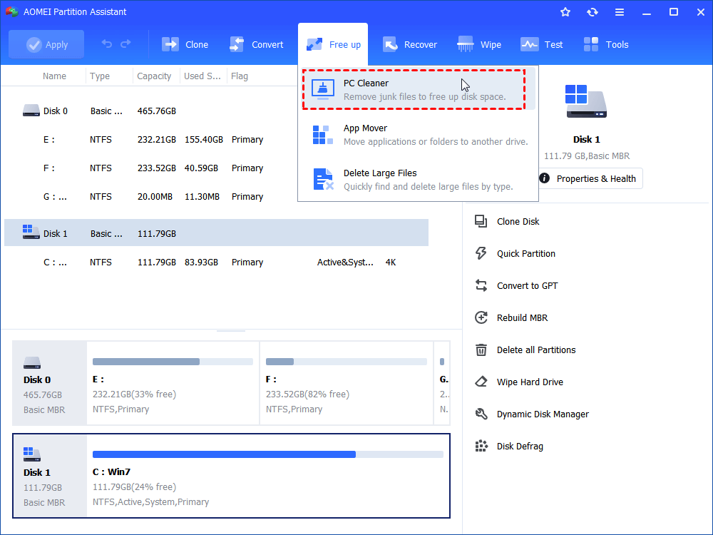 pc cleaner free up space